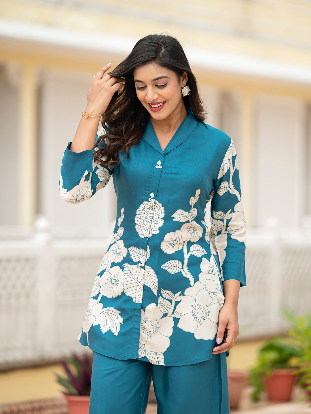 Teal Muslin Co-ords sets