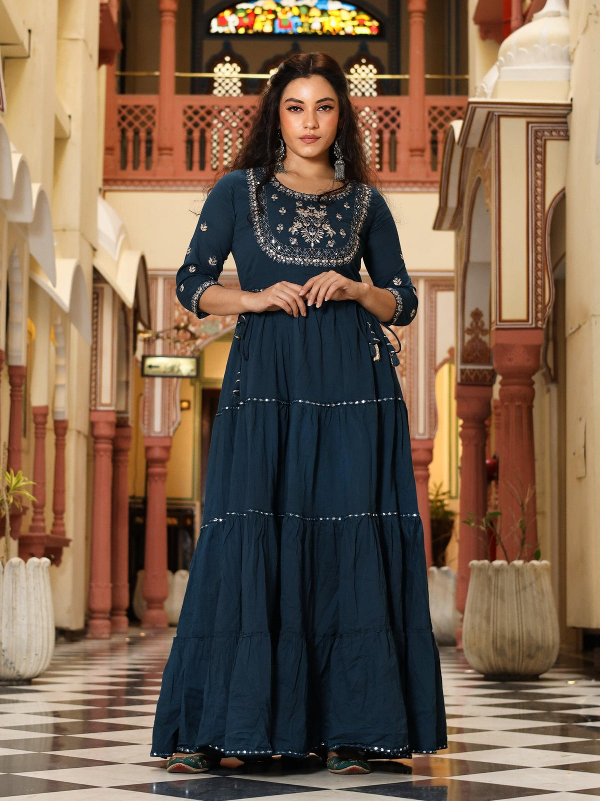 Teal Green Anarkali Kurta - world.com