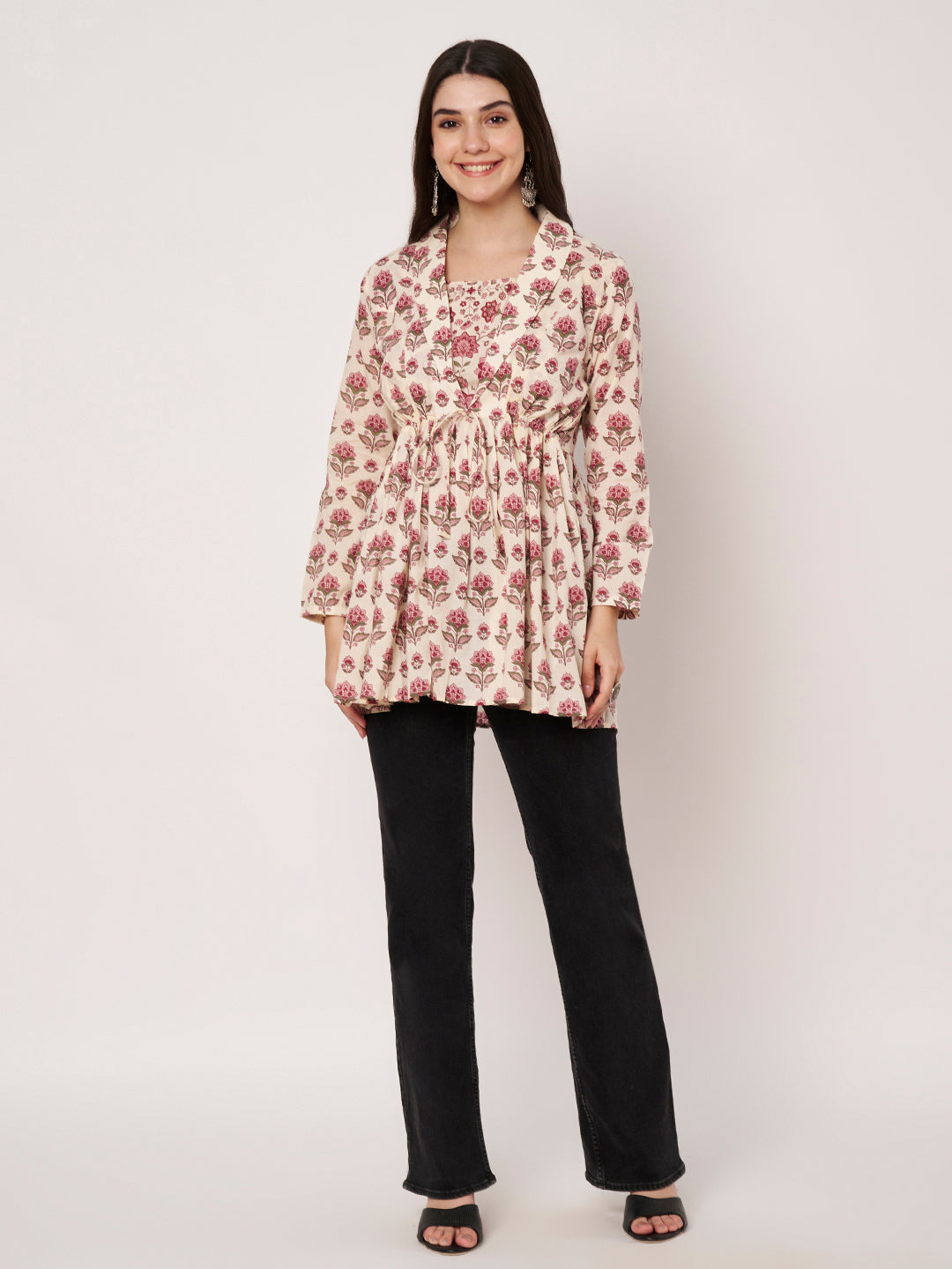 Rosie Blush Jacket Peplum Kurti