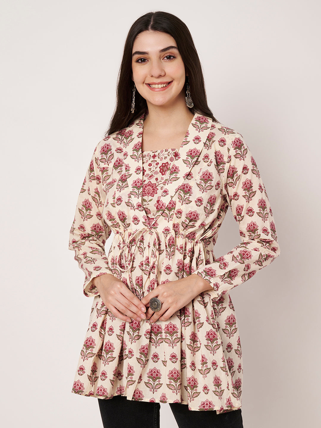 Rosie Blush Jacket Peplum Kurti