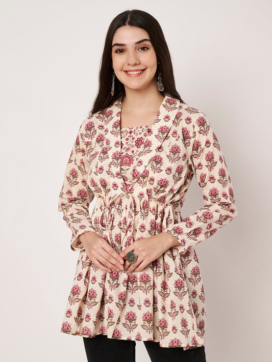 Rosie Blush Jacket Peplum Kurti