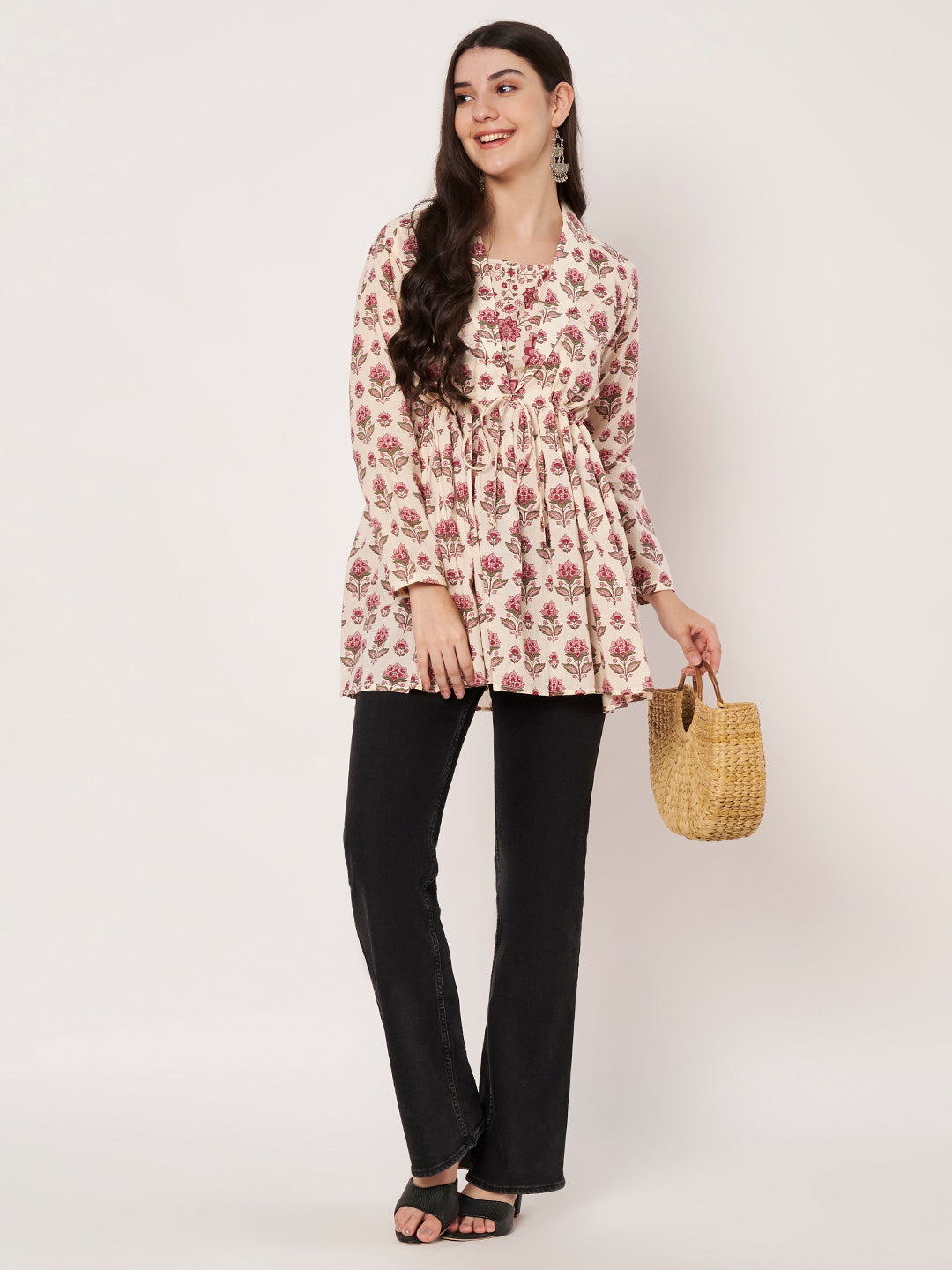 Rosie Blush Jacket Peplum Kurti