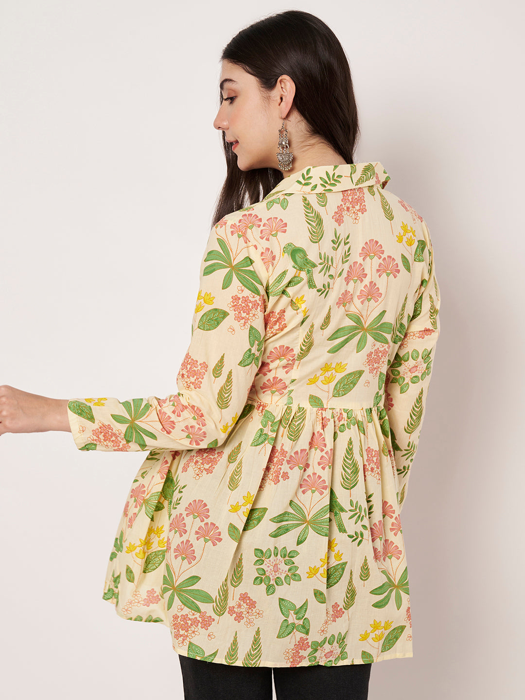 Daisy Blooms Jacket Peplum Kurti