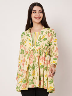 Daisy Blooms Jacket Peplum Kurti