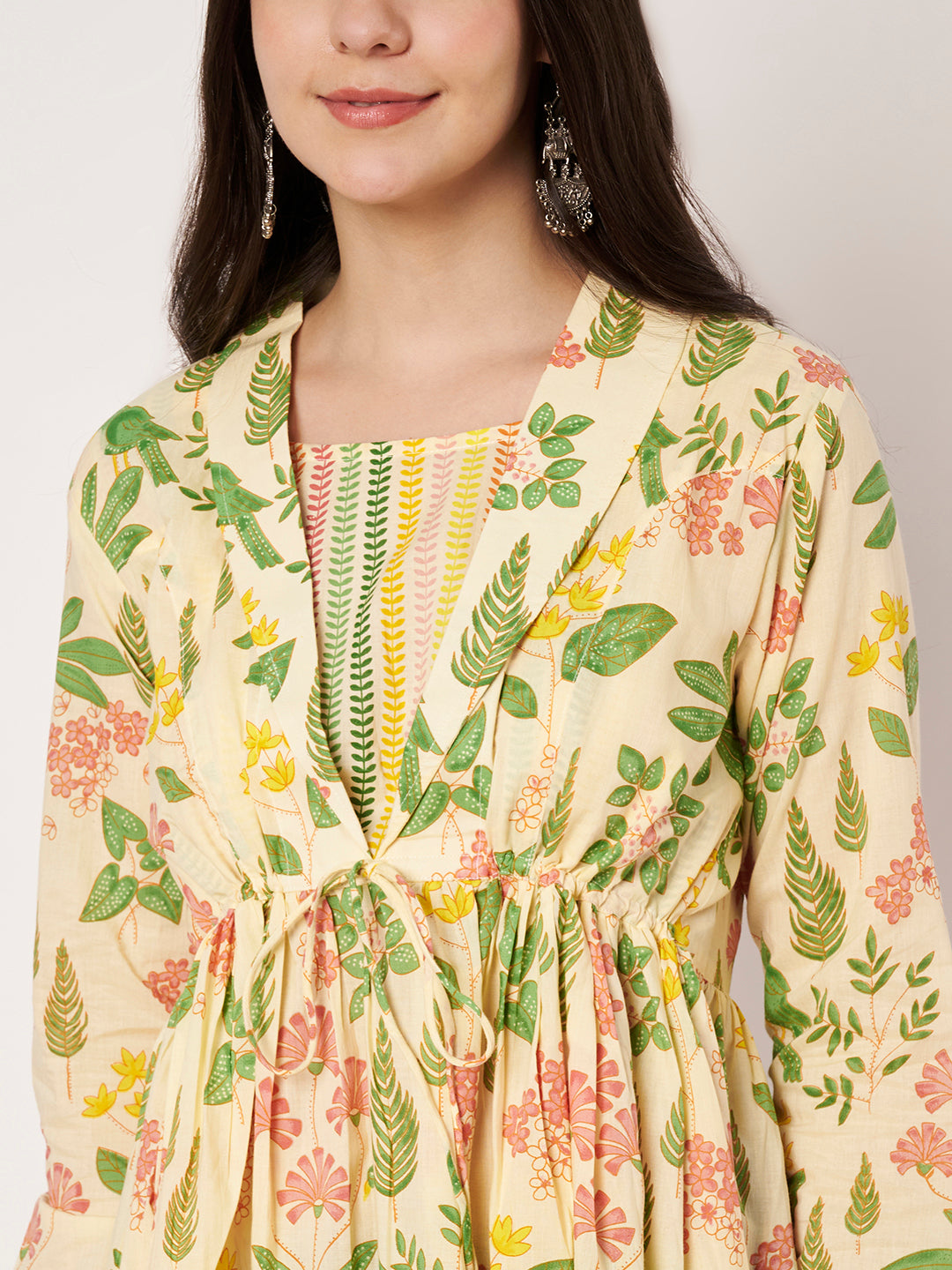 Daisy Blooms Jacket Peplum Kurti