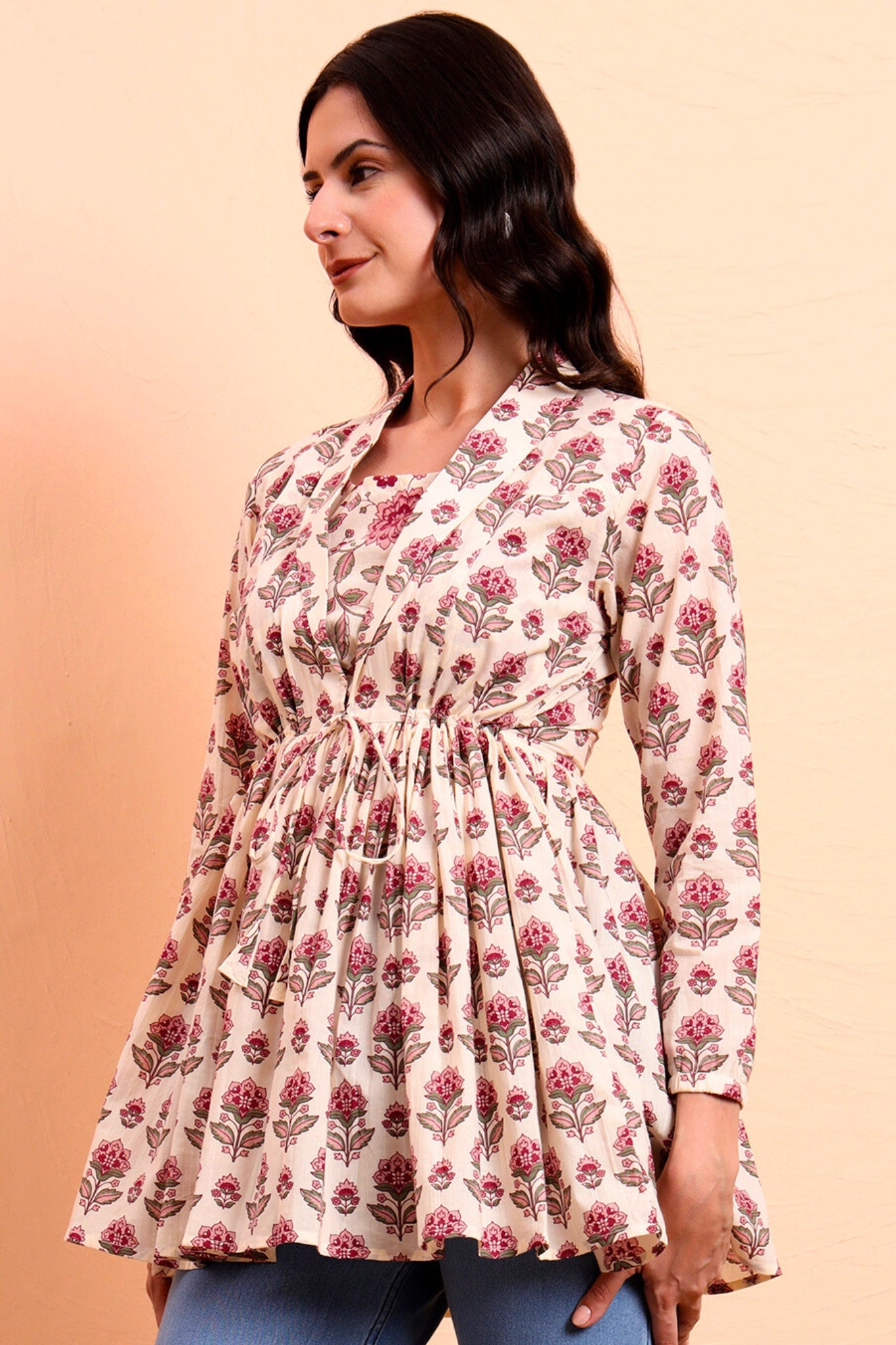 Rosie Blush Jacket Peplum Kurti