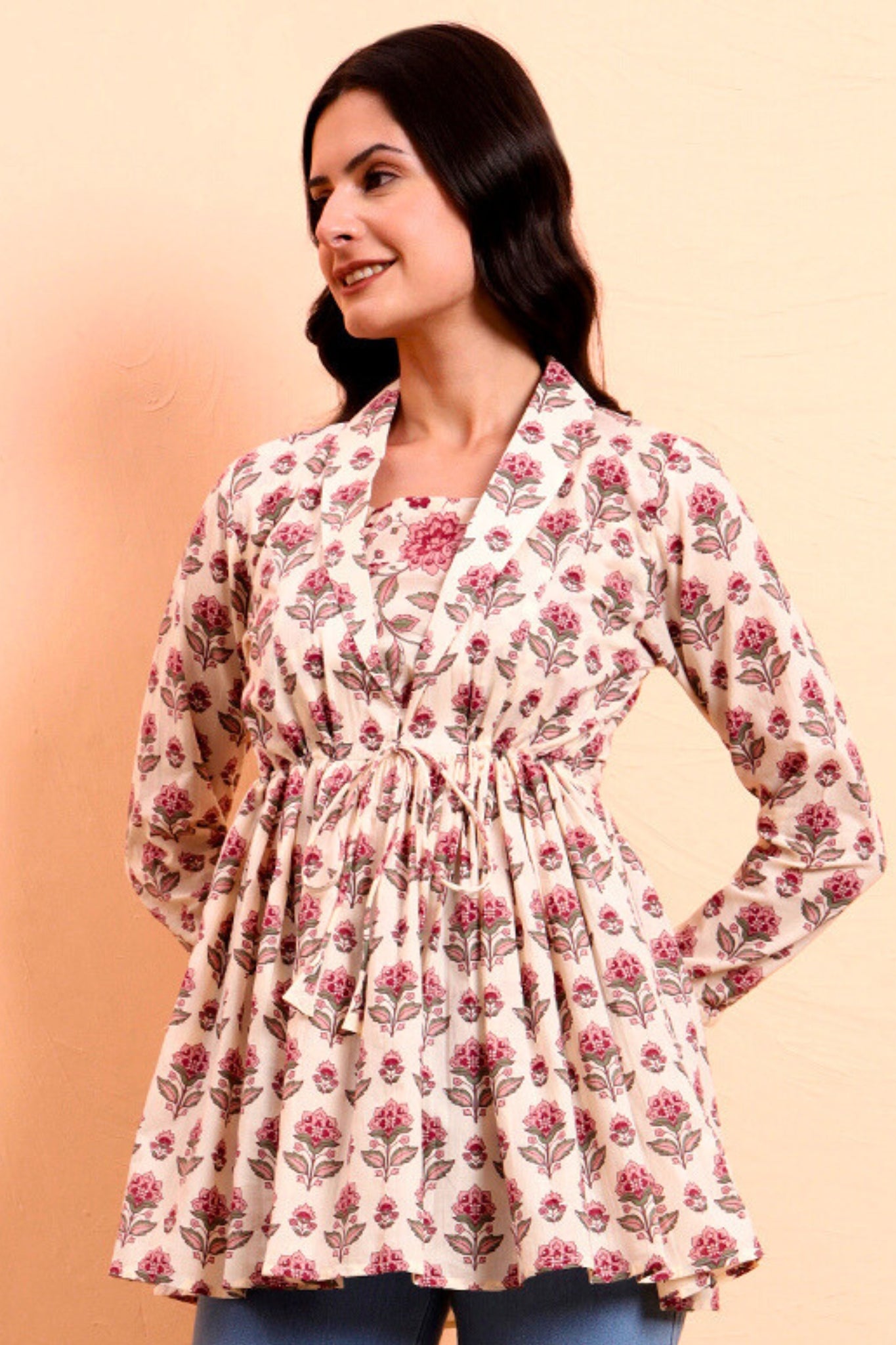 Rosie Blush Jacket Peplum Kurti