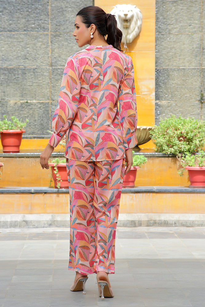 Women printed CORD set with PRINTED pants