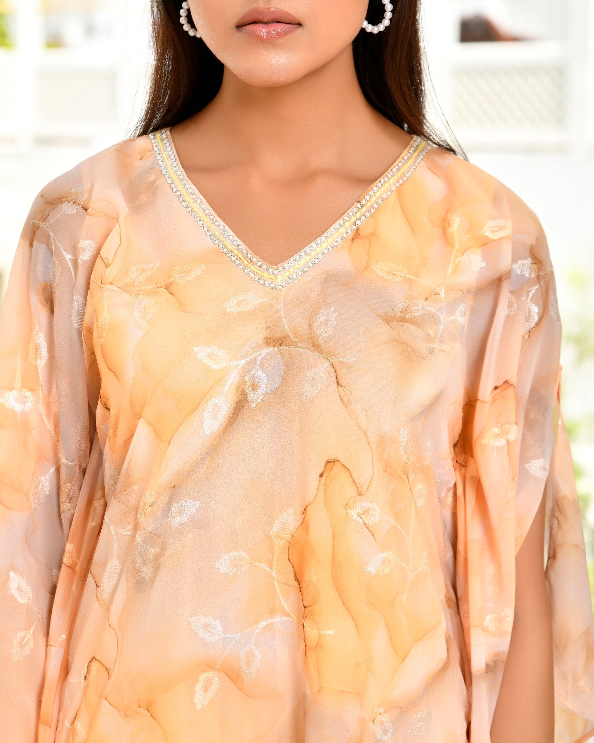 Women Marble Print  kaftan pant set