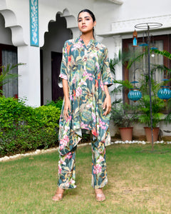 Women Digital  Printed Kaftan Set with printed pant