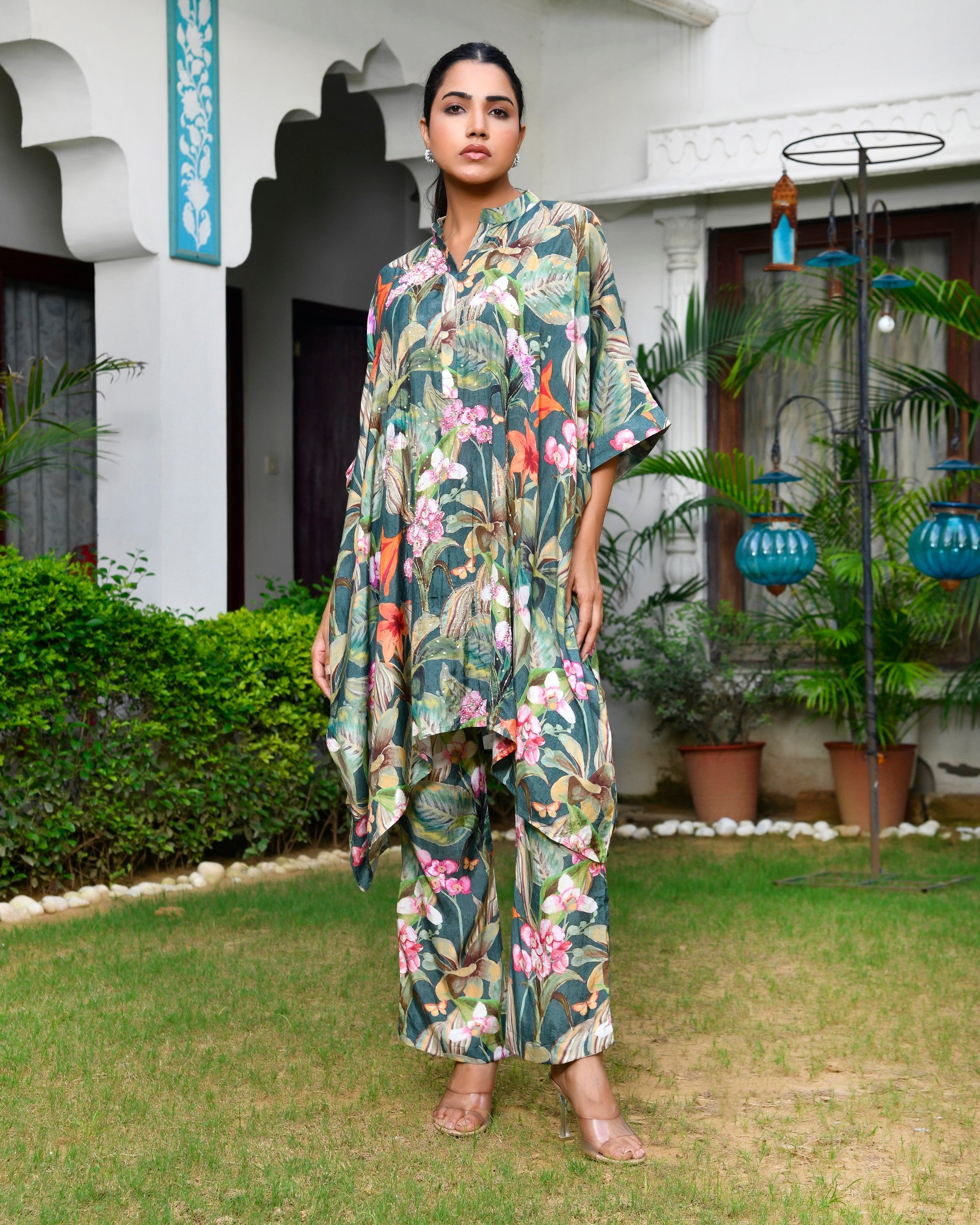 Women Digital  Printed Kaftan Set with printed pant