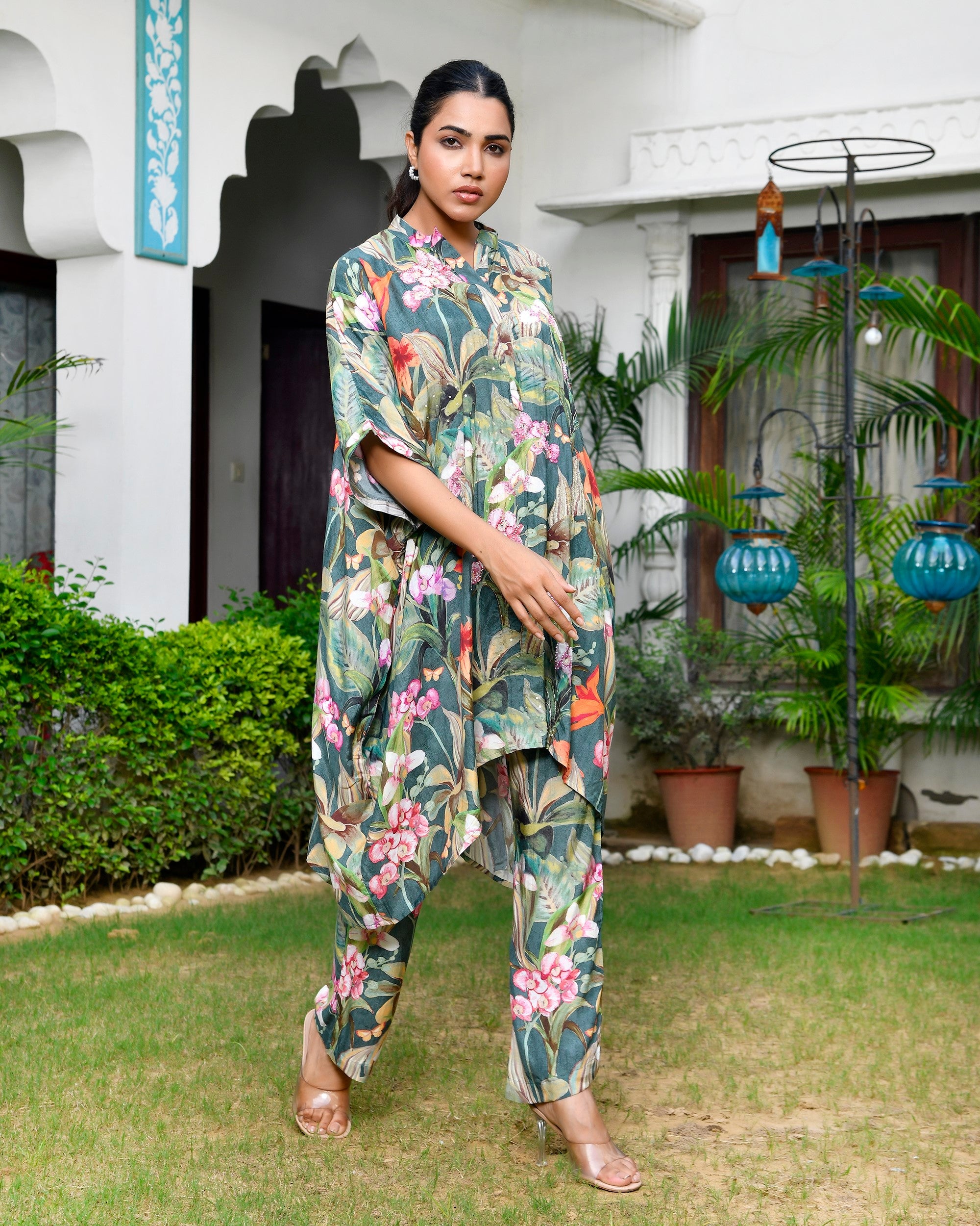 Women Digital  Printed Kaftan Set with printed pant