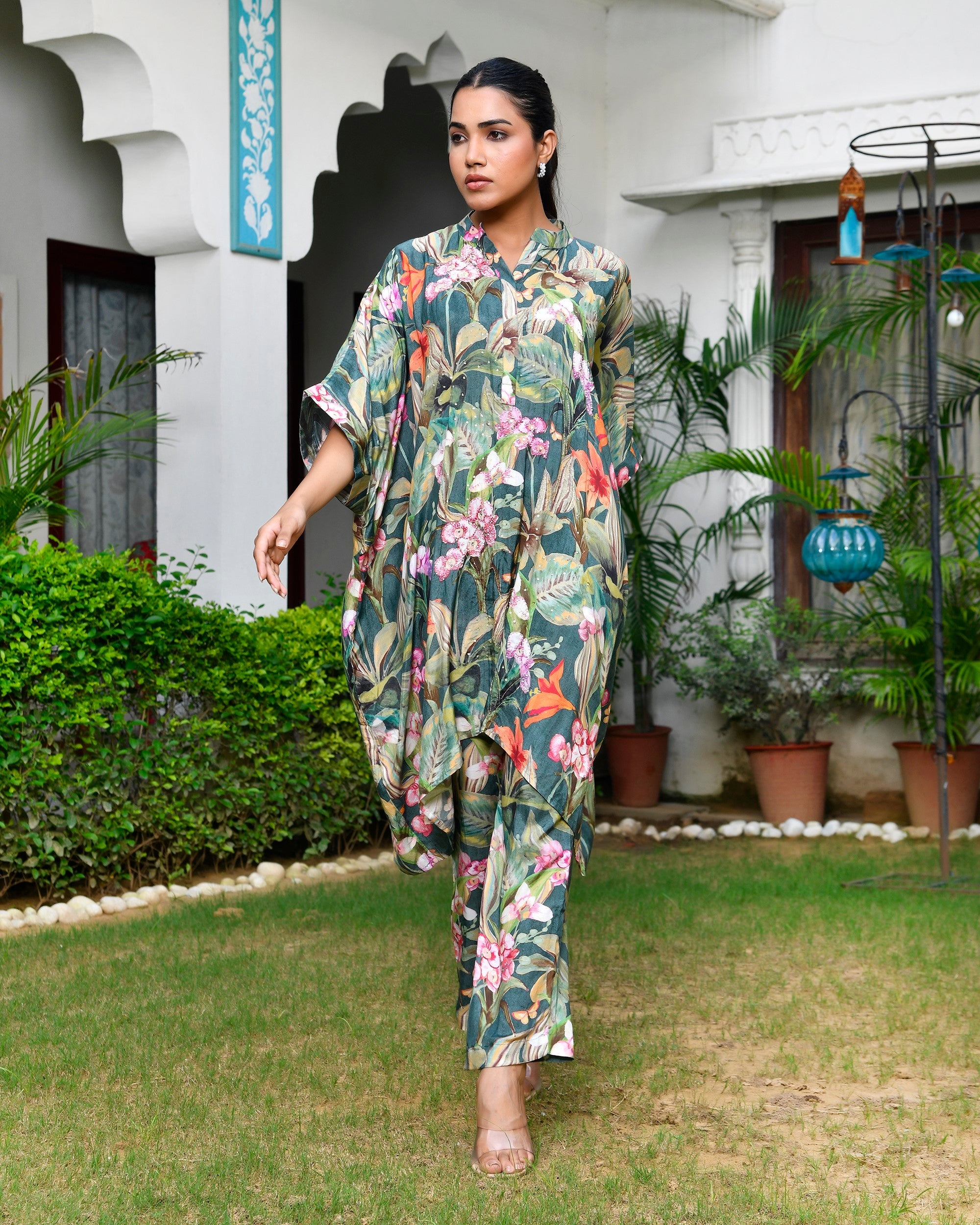 Women Digital  Printed Kaftan Set with printed pant