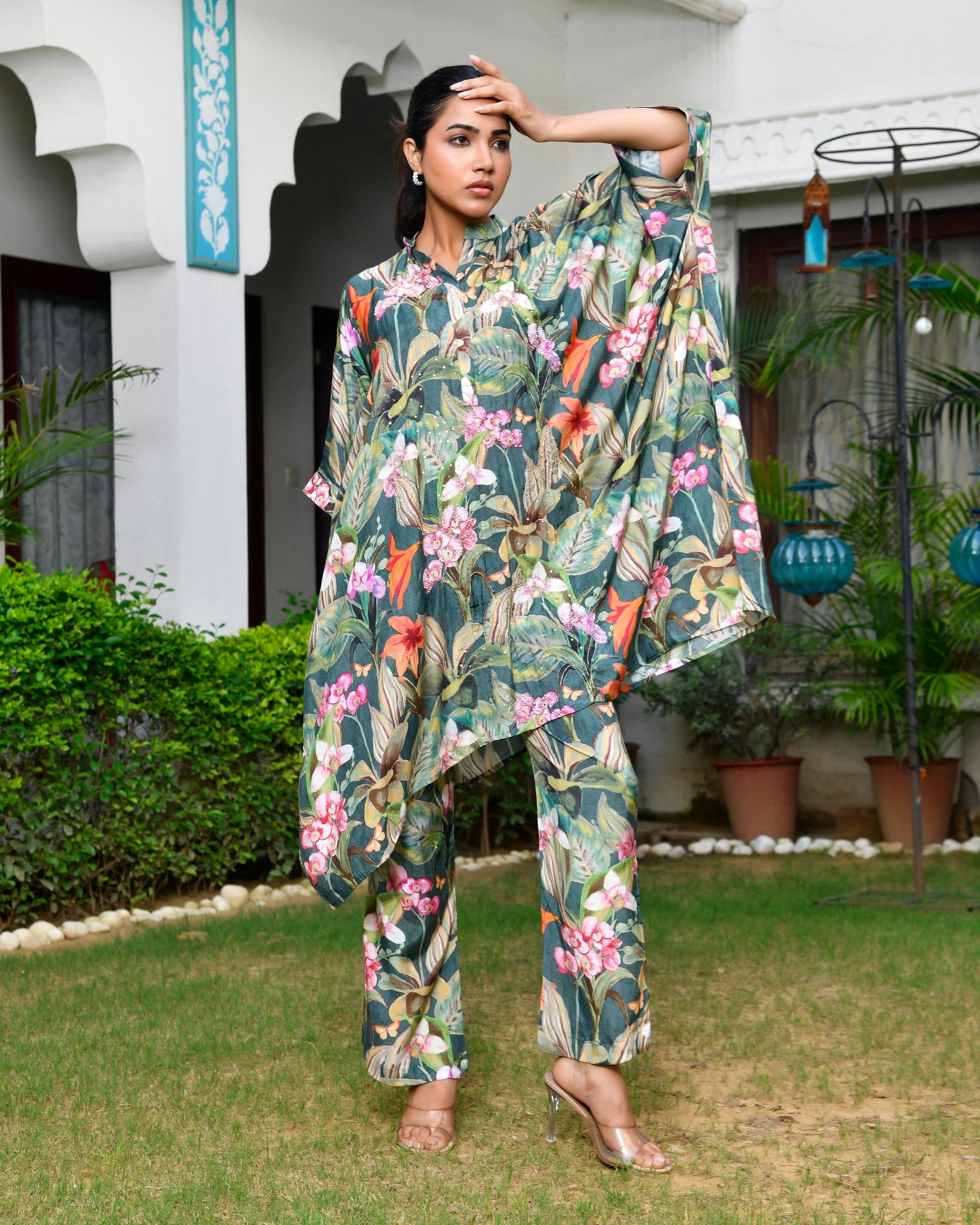Women Digital  Printed Kaftan Set with printed pant