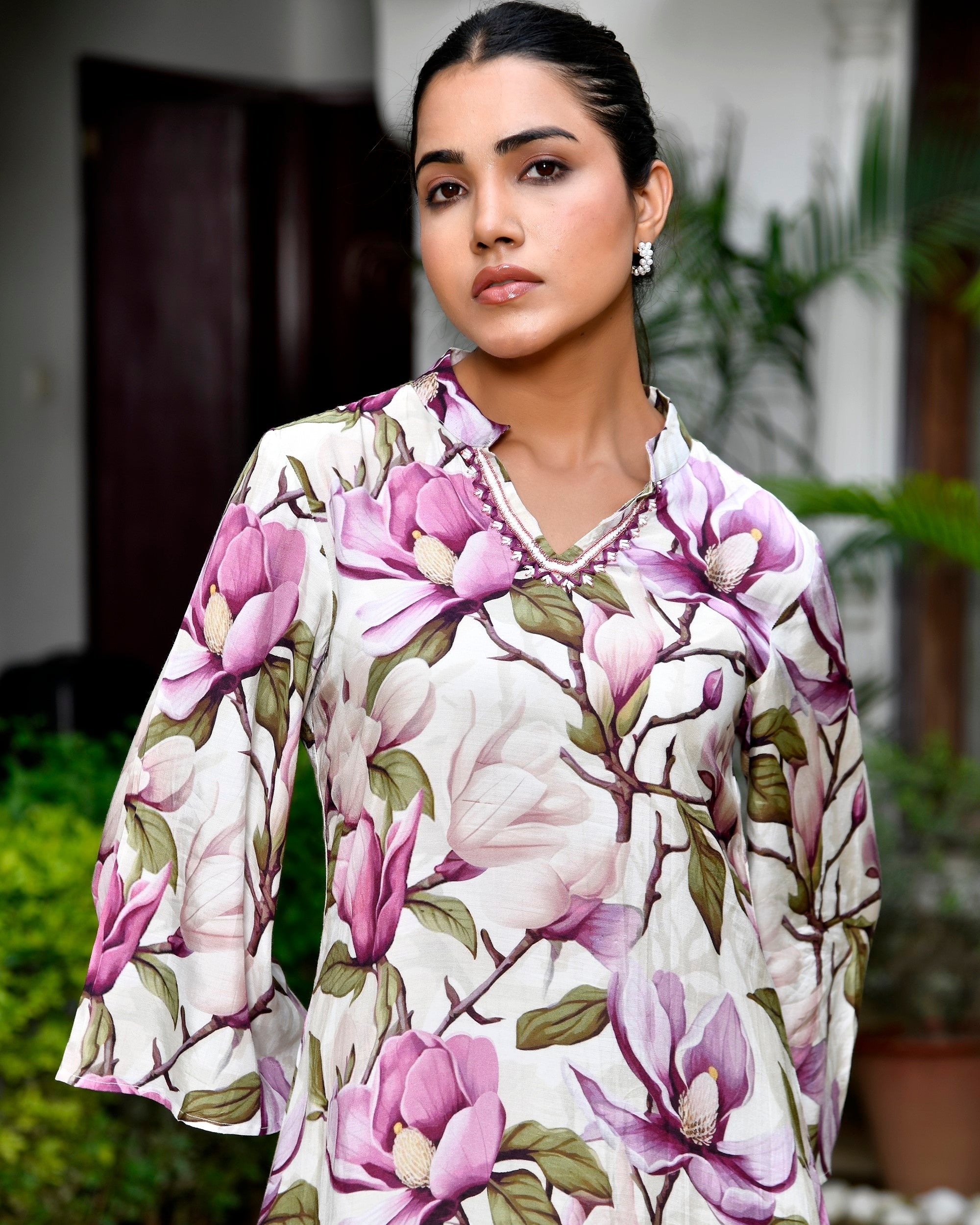 Women digital Printed Cordset with solid pant