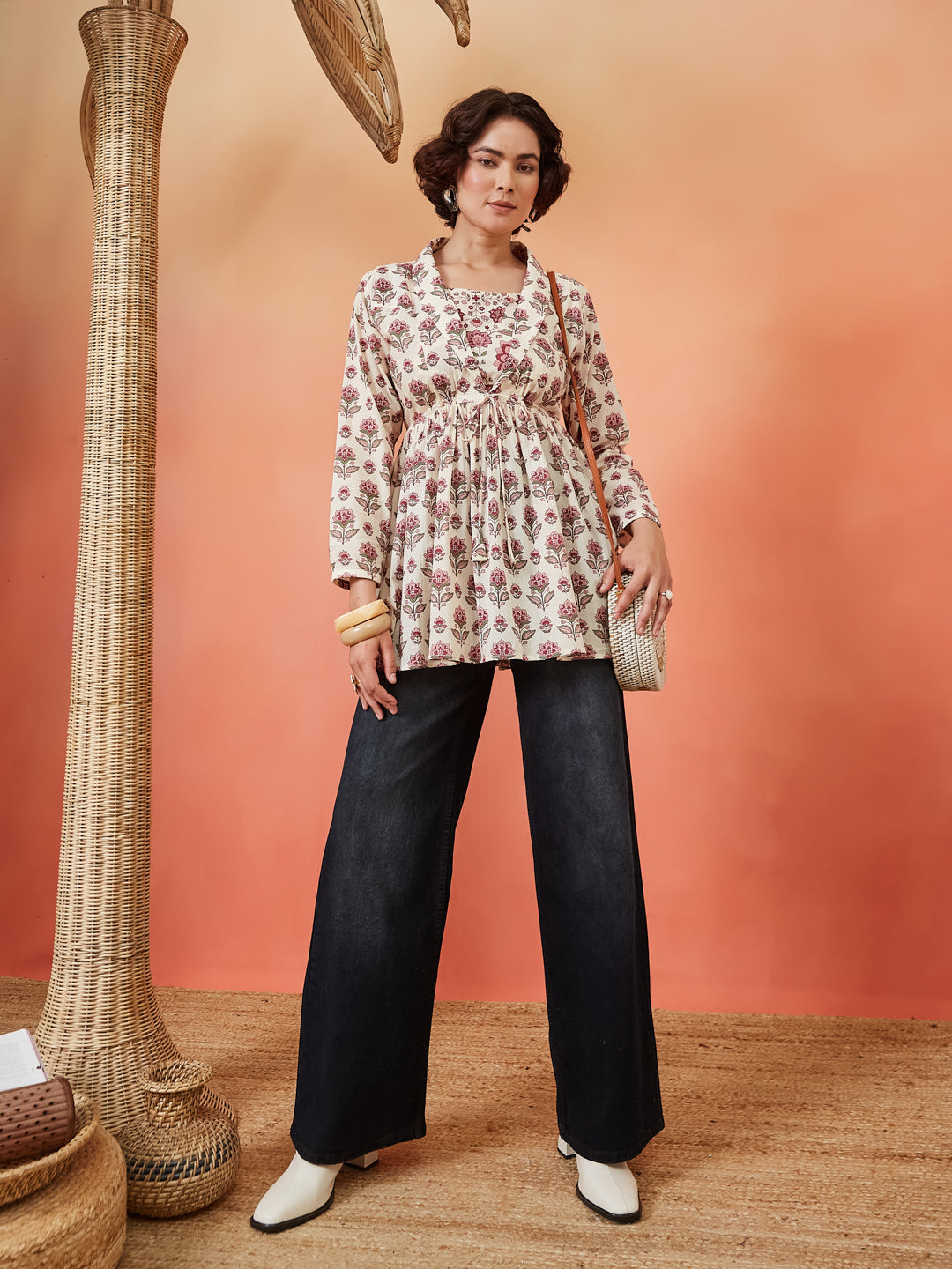 Rosie Blush Jacket Peplum Kurti