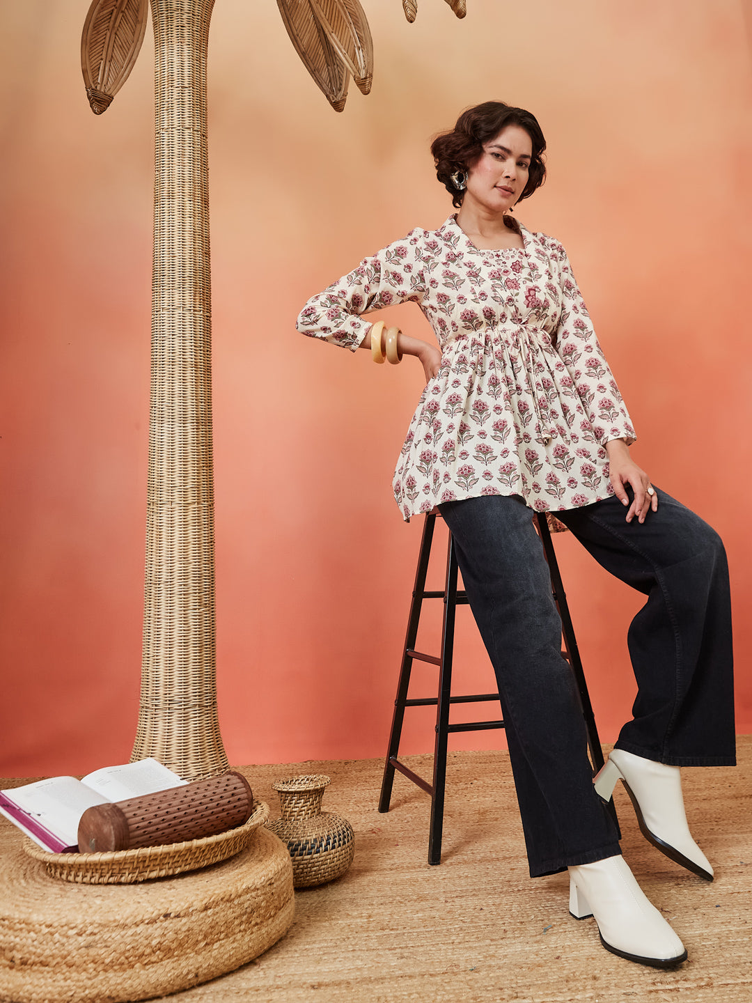 Rosie Blush Jacket Peplum Kurti