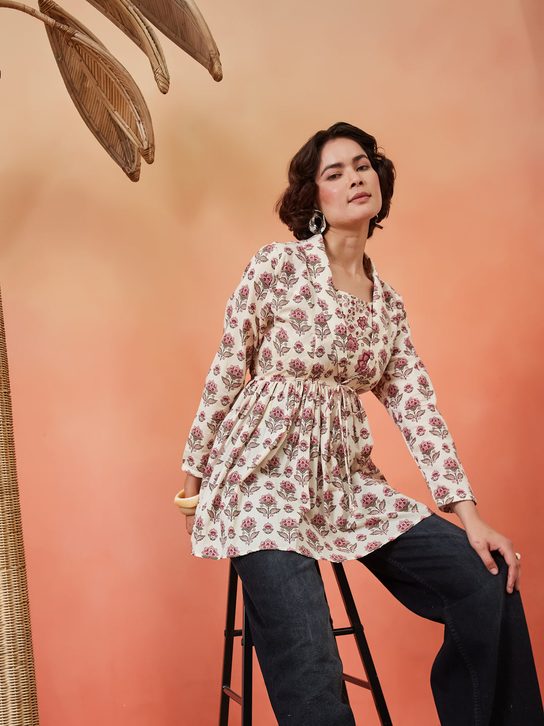 Rosie Blush Jacket Peplum Kurti