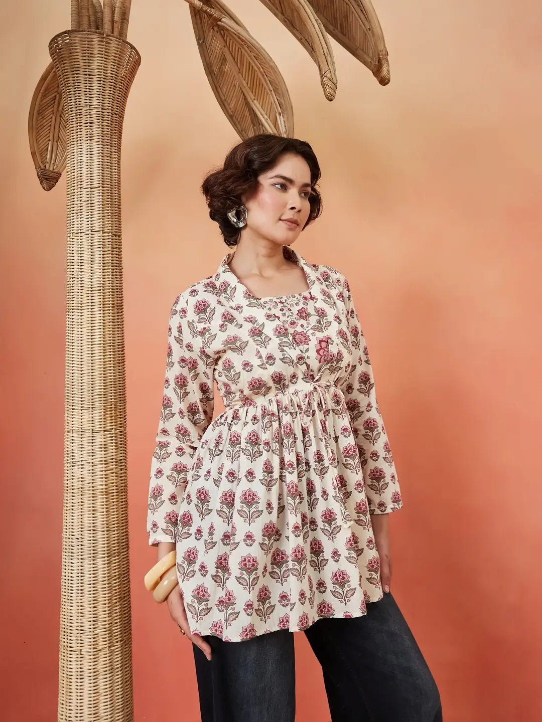 Rosie Blush Jacket Peplum Kurti