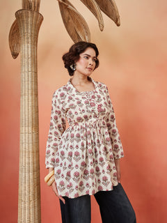 Rosie Blush Jacket Peplum Kurti
