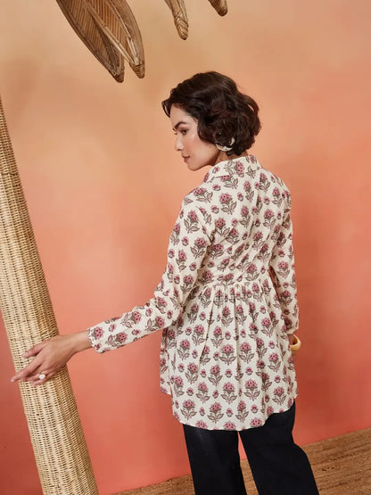 Rosie Blush Jacket Peplum Kurti