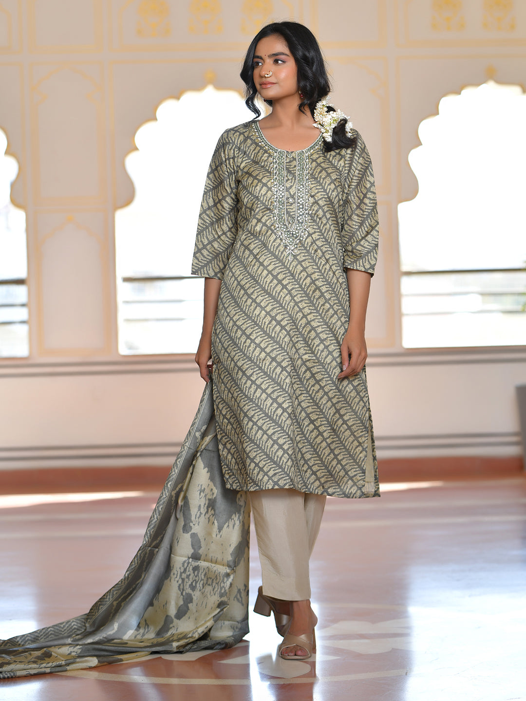 Women Silk Digital Printed Suit Set