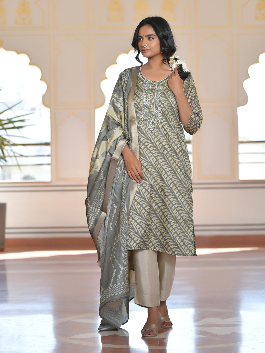 Women Silk Digital Printed Suit Set