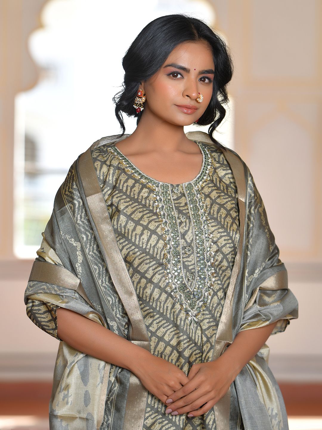 Women Silk Digital Printed Suit Set