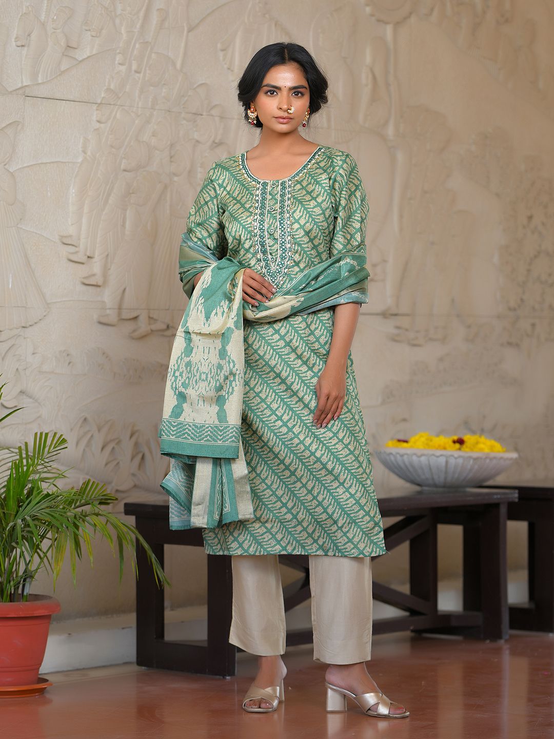 Women Silk Digital Printed Suit Set