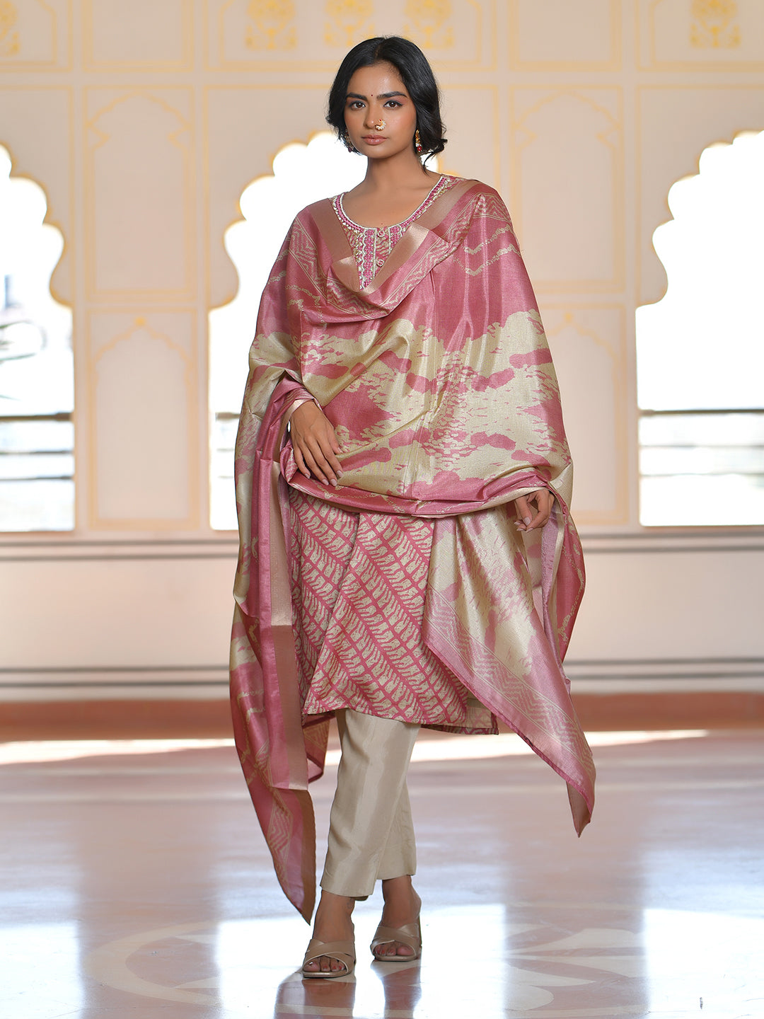 Women Silk Digital Printed Suit Set