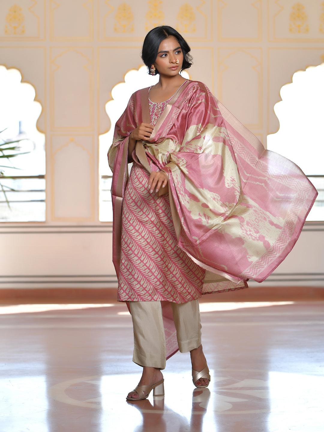 Women Silk Digital Printed Suit Set