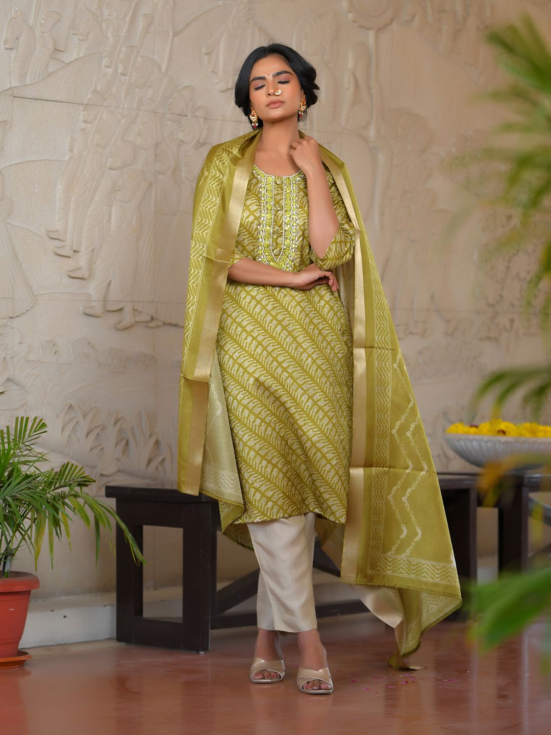 Women Silk Digital Printed Suit Set