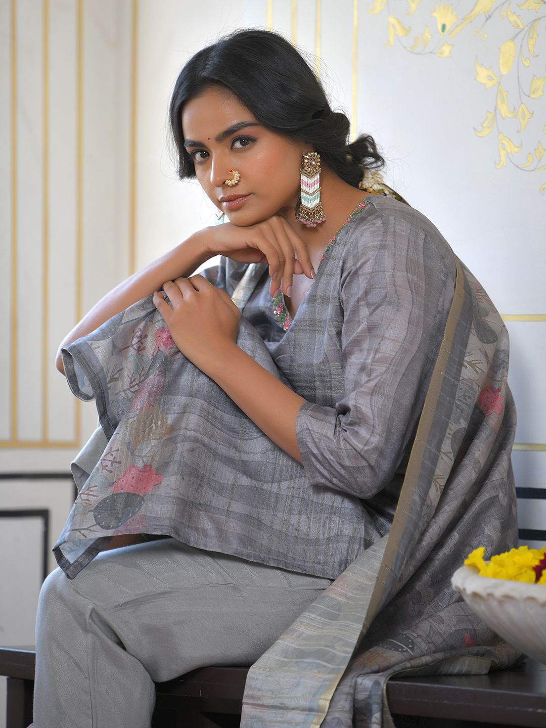 Women Silk Digital Printed Suit Set