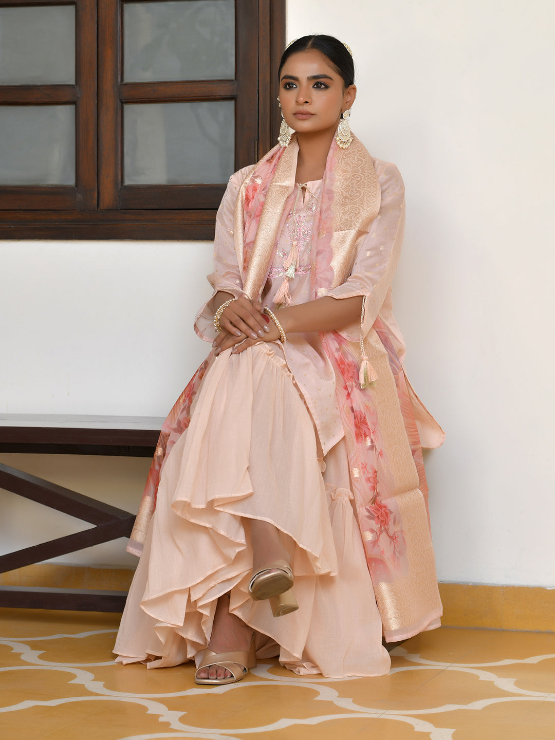 Women Chanderi Sharara Set