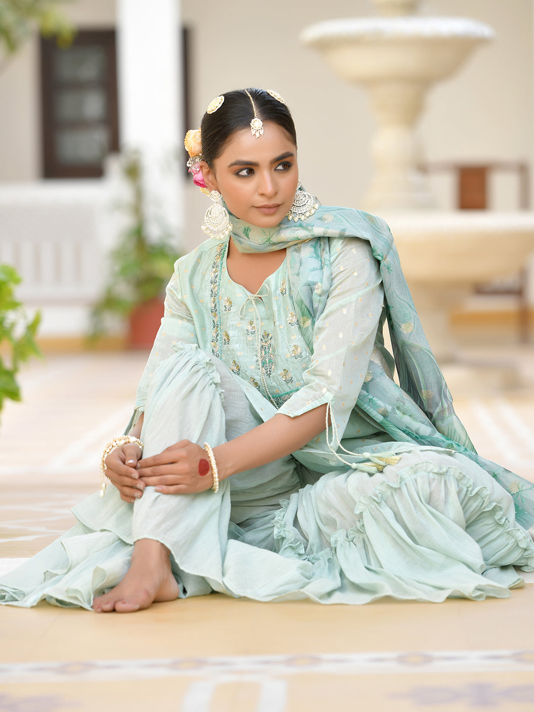 Women Chanderi Sharara Set