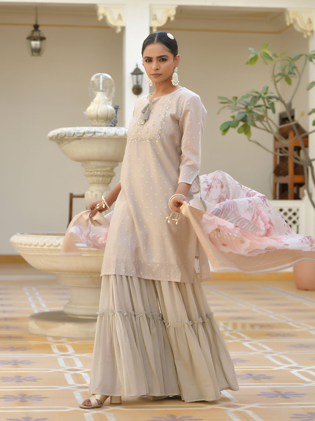 Women Chanderi Sharara Set