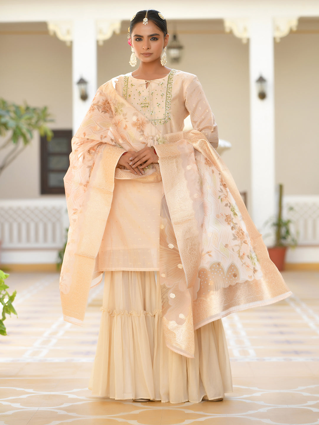 Women Chanderi Sharara Set