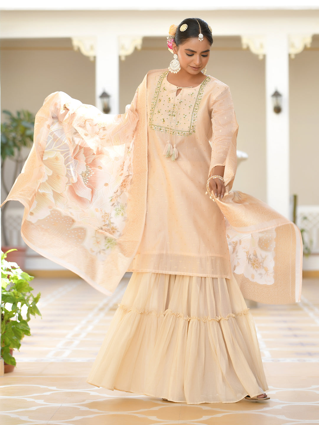 Women Chanderi Sharara Set