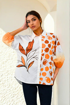 Aurette Petals Kurti - Orange