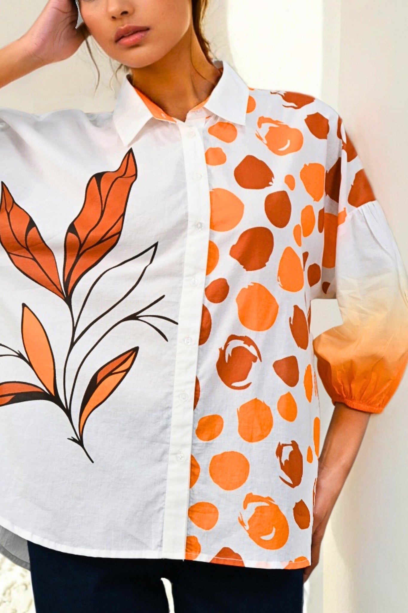 Aurette Petals Kurti - Orange