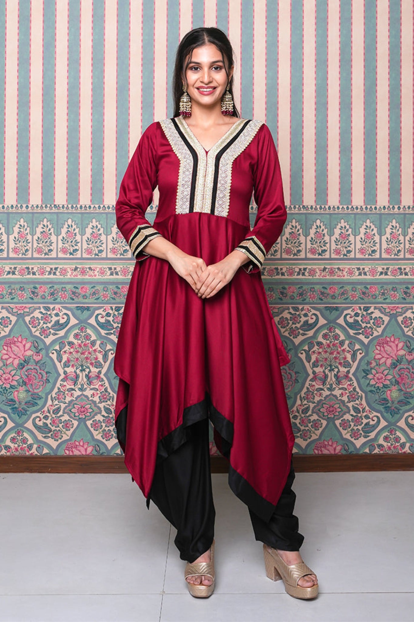 Rani Bling Coord Set - Maroon