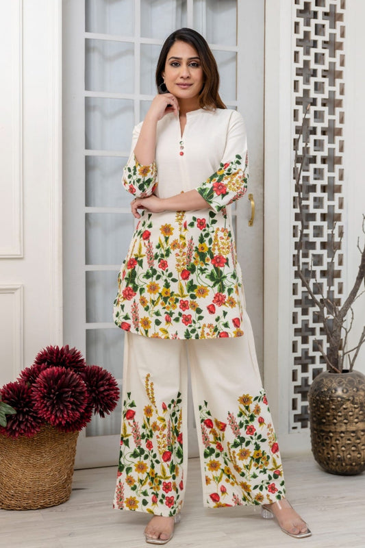 Basant Bliss Coord Set - Yellow and Red