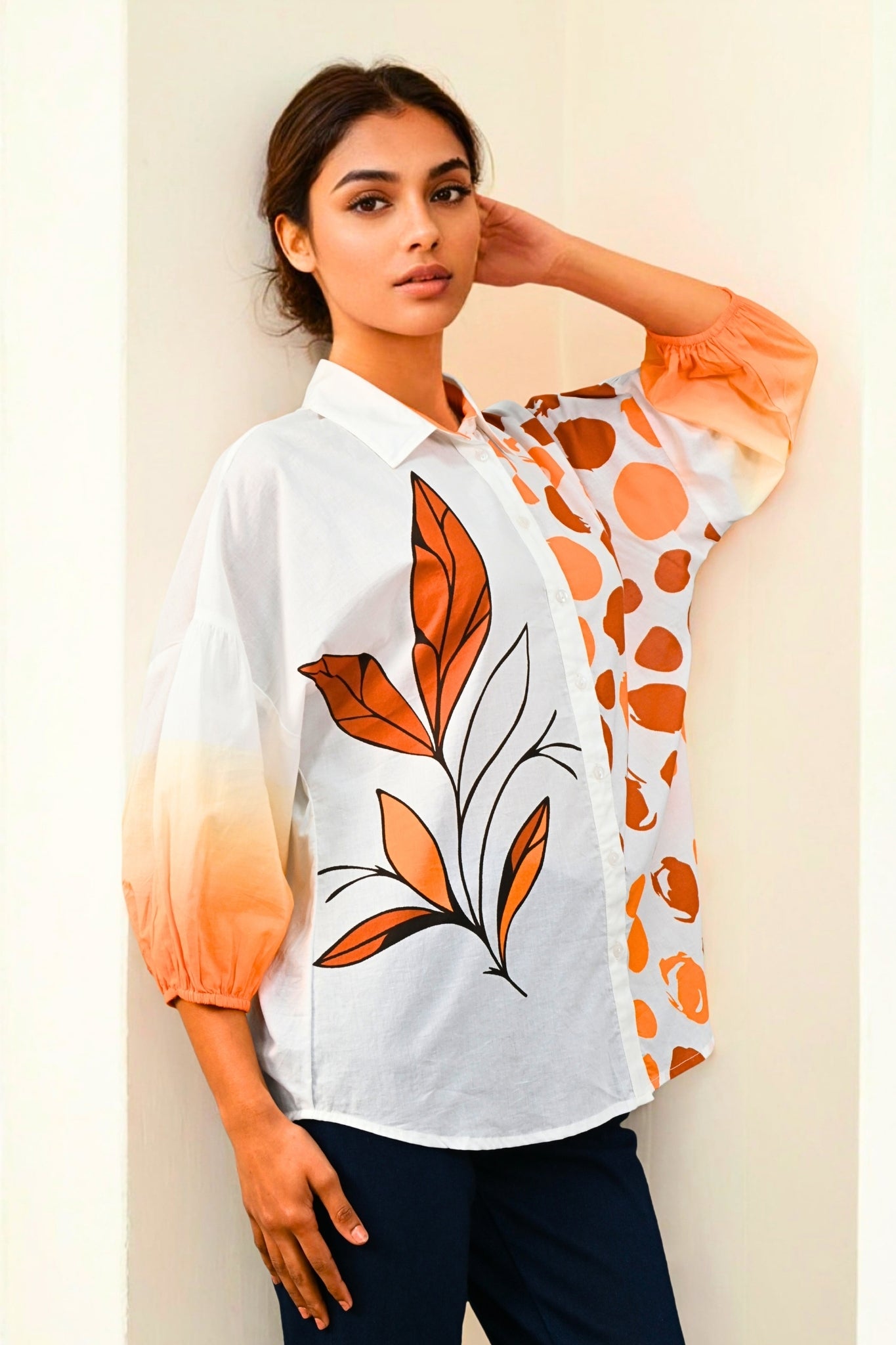 Aurette Petals Kurti - Orange