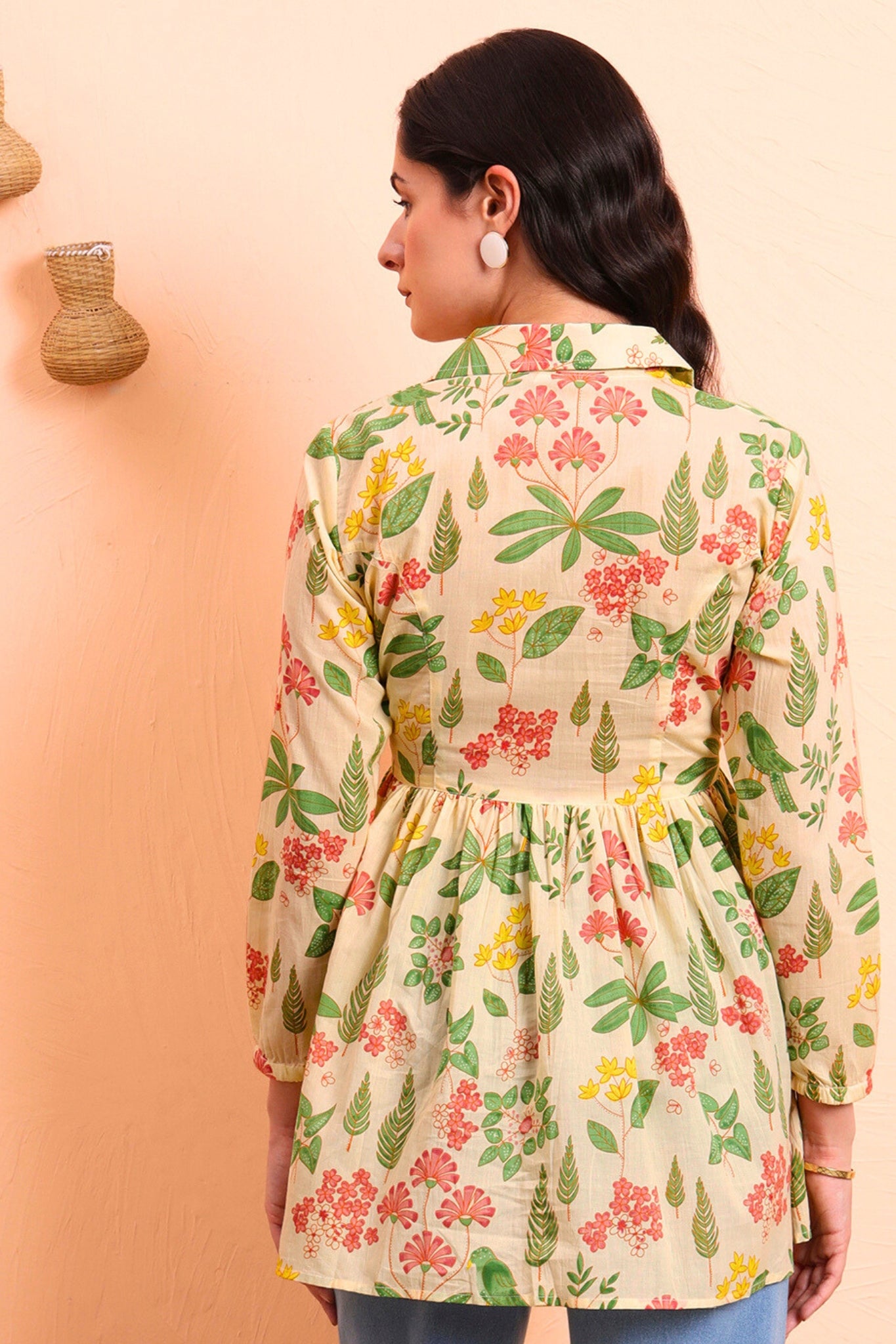 Daisy Blooms Jacket Peplum Kurti
