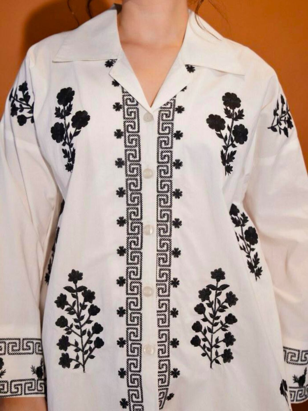 Athena's Bloom Short Kurti - White