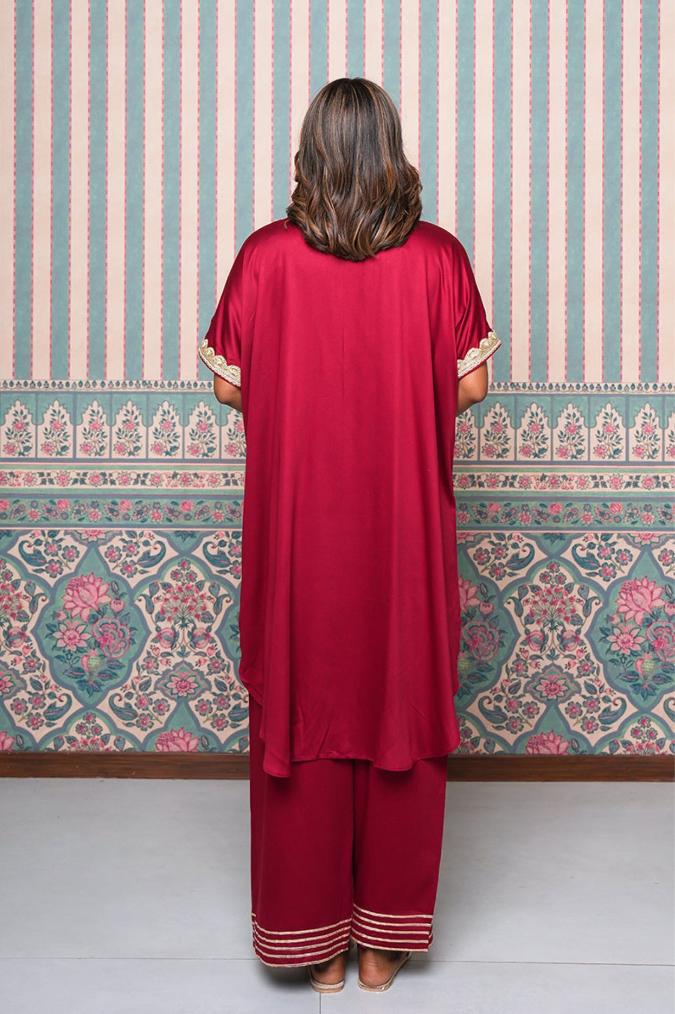 Bijli Boho Coord Set - Maroon