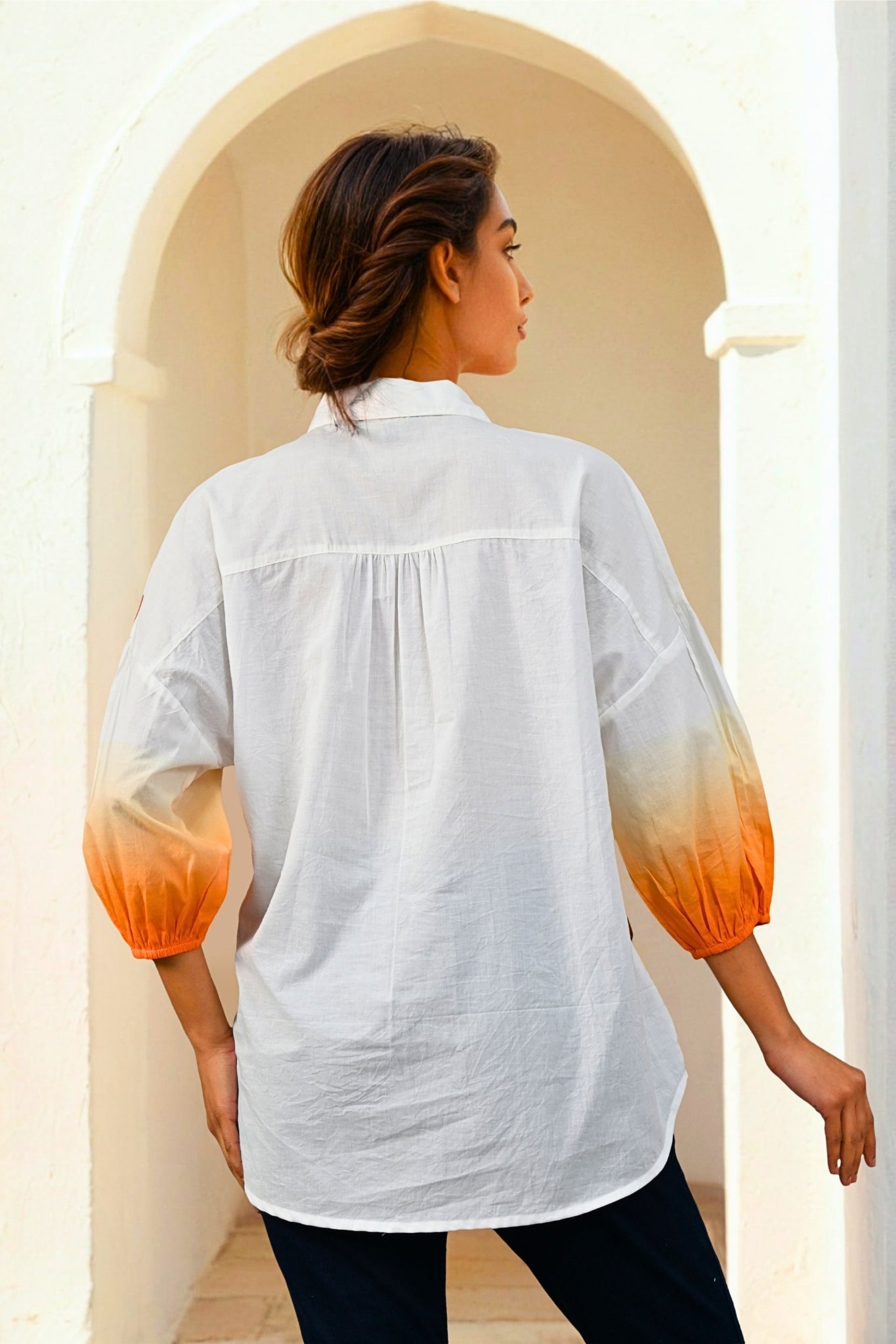 Aurette Petals Kurti - Orange