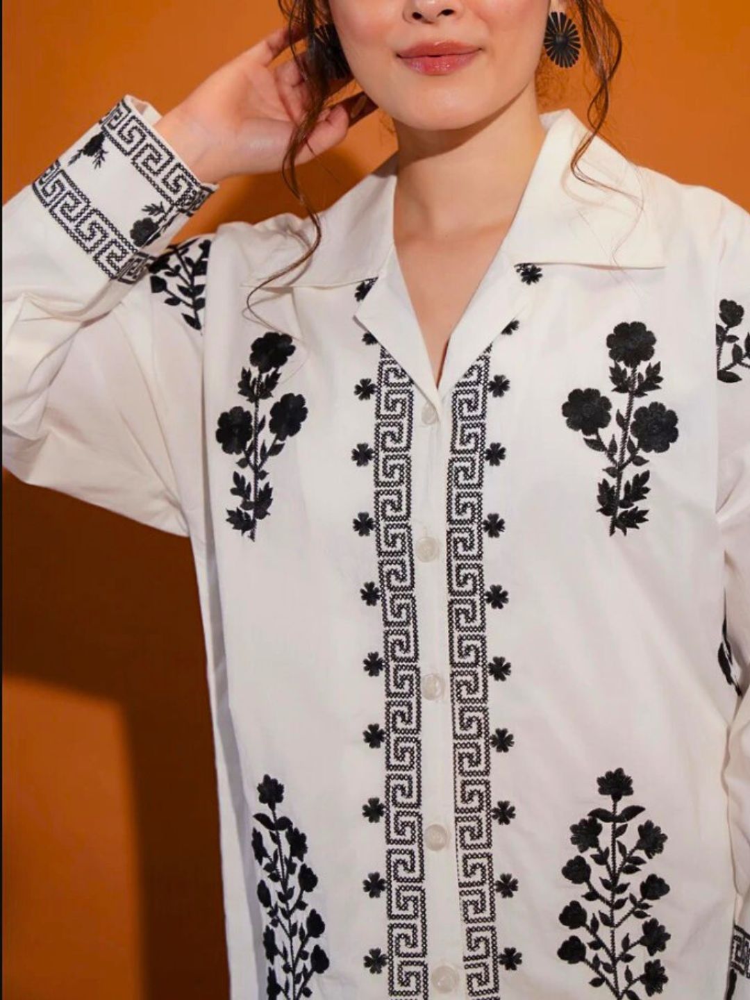 Athena's Bloom Short Kurti - White