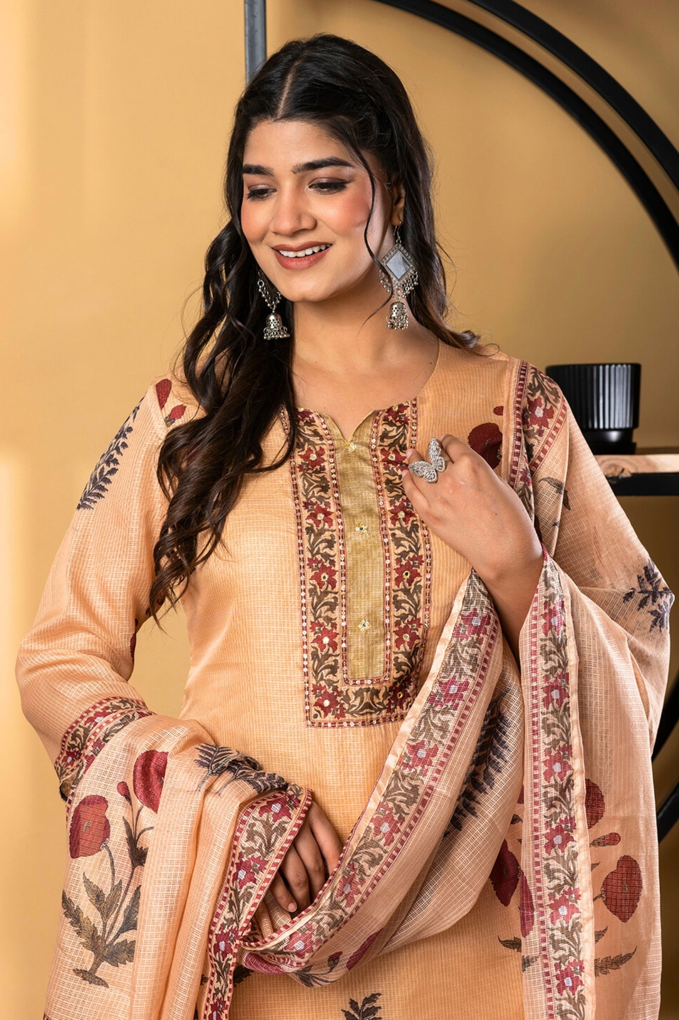 Amber Petals Kurta Set With Dupatta