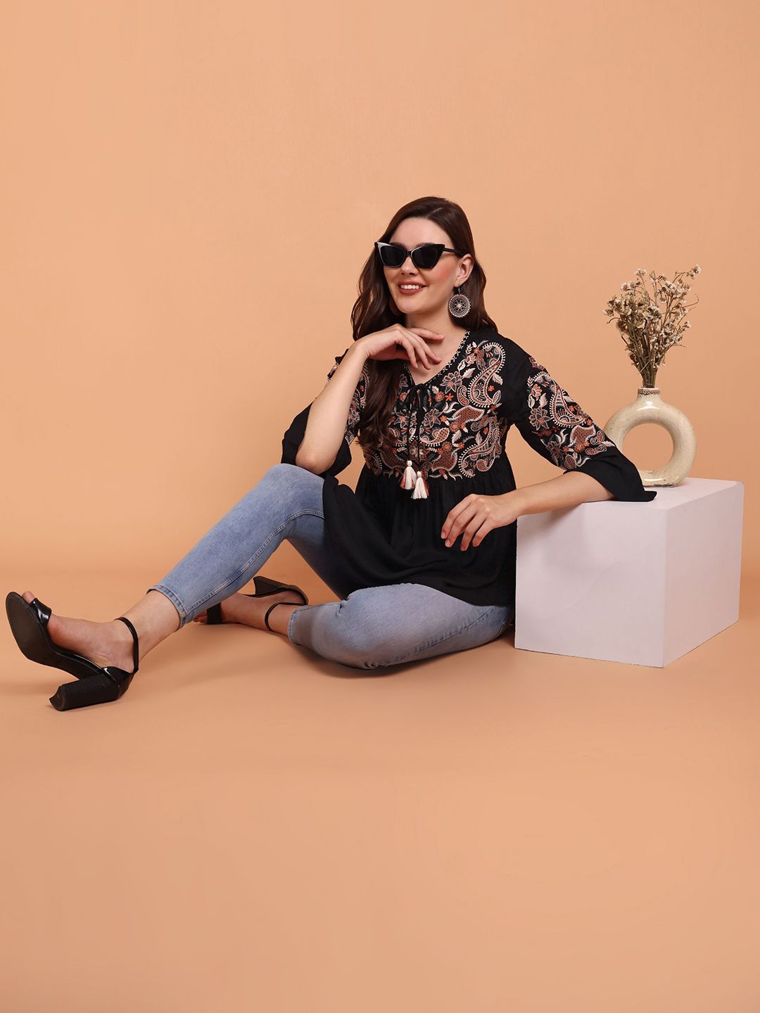 Daisy Dreams Short Kurti - Black